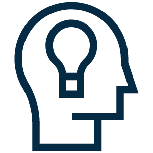 Head silhouette with light bulb icon - DR KATERINA GEORGIADIS