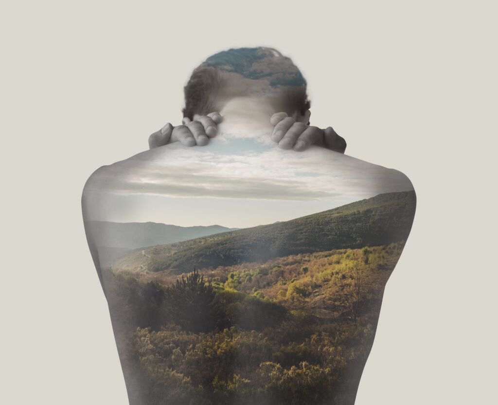 Person with landscape double exposure - DR KATERINA GEORGIADIS